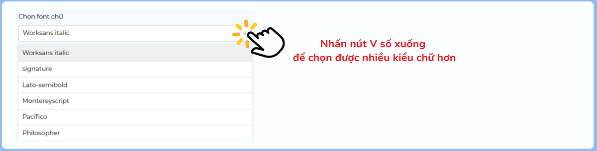 Chọn kiểu chữ
