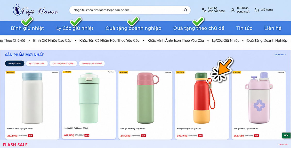 Chọn sản phẩm yêu thích